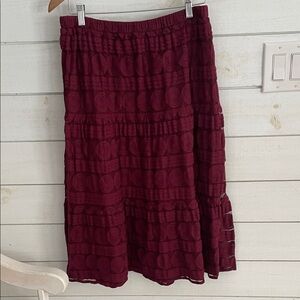 Sundance burgundy A-Line Skirt women’s medium boho